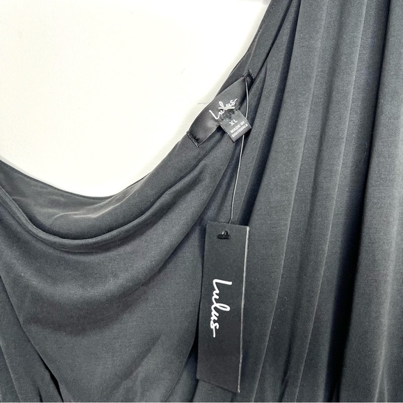 Lulus Hit the Town Black One Shoulder Tulip Mini Dress Size XL - Picture 4 of 16